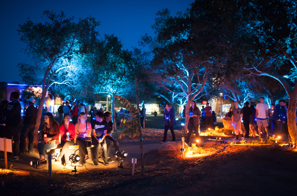 UCSB students, Isla Vista residents, and other attendees fill People's Park before the start of the memorial service to remember the six UCSB students who were murdered one year to this day. Photo Courtesy